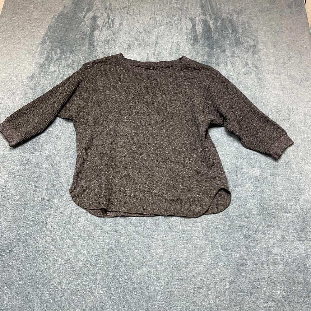 Uniqlo Sweater Womens Medium Charcoal Gray Streetwear Side Slit Winter Round Hem